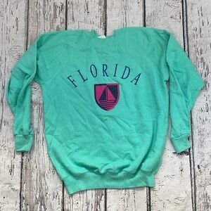 Vintage Florida Vacation Tourism Tourist Vacation 1980s Crewneck Sweatshirt